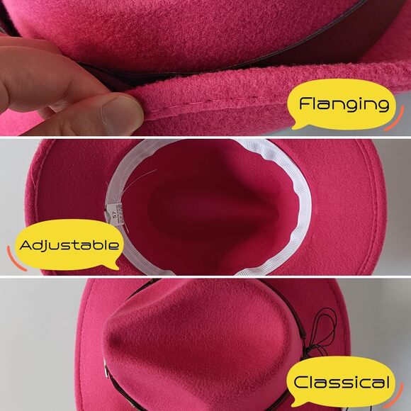 7816 Classic Western Cowboy Cap For Men Womens Wide Brim Fedora Cowgirl Hat main image 4